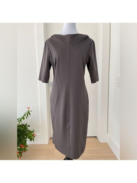 MARELLA Dresses & Skirts - MARELLA Boat Neck Dress Jersey Wool Blend Classic Neutral Elegant Minimalist